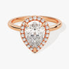 Pear Halo Moissanite Engagement Ring (2.00 CT)