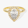 Pear Halo Moissanite Engagement Ring (2.00 CT)