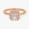 Asscher Halo Moissanite Engagement Ring (1.00 CT)