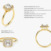 Asscher Halo Moissanite Engagement Ring (1.50 CT)