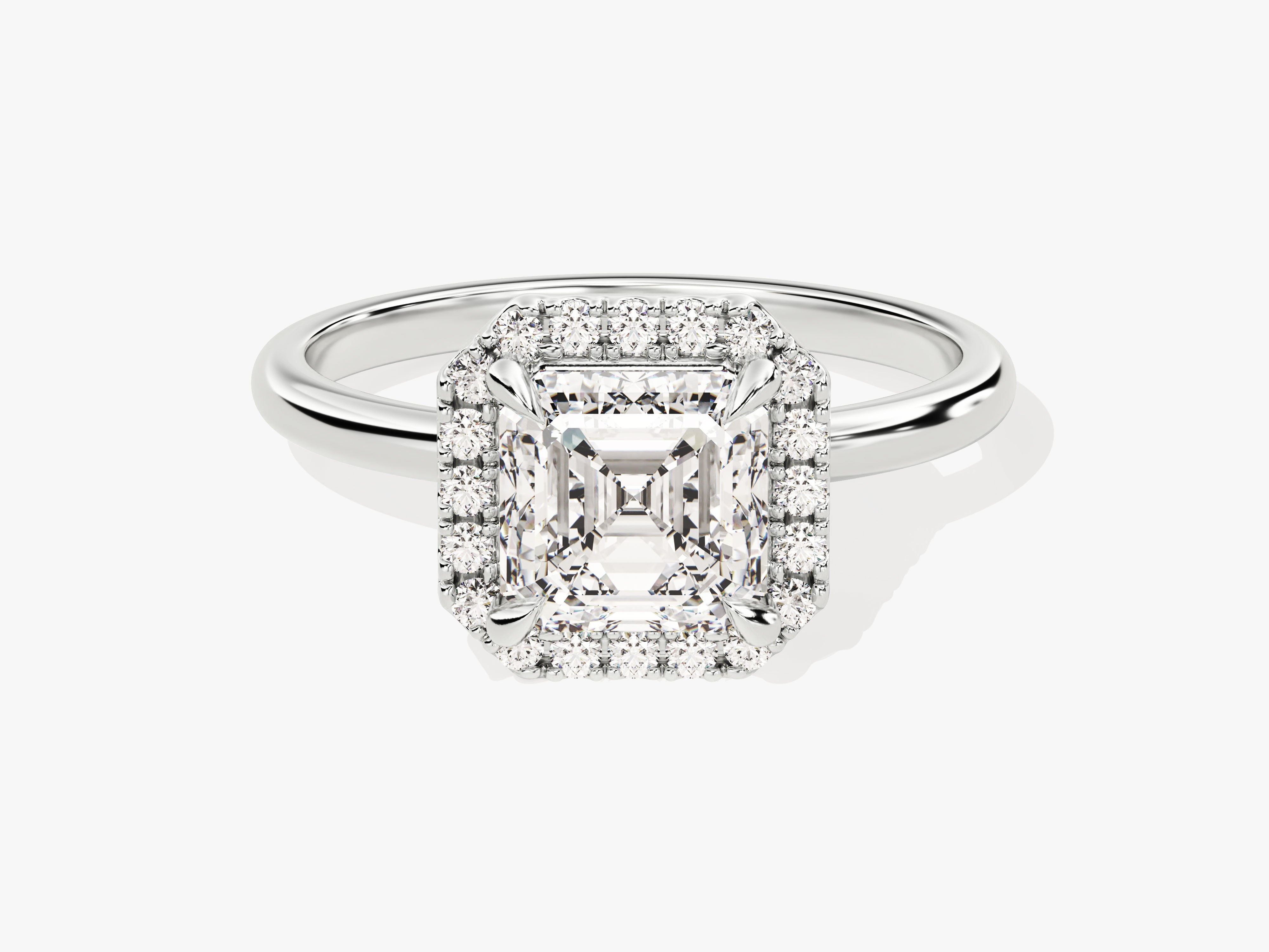 Asscher Halo Moissanite Engagement Ring (1.50 CT)