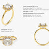 Asscher Halo Moissanite Engagement Ring (2.00 CT)