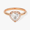 Heart Halo Moissanite Engagement Ring (1.00 CT)