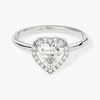 Heart Halo Moissanite Engagement Ring (1.00 CT)