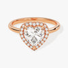 Heart Halo Moissanite Engagement Ring (1.50 CT)