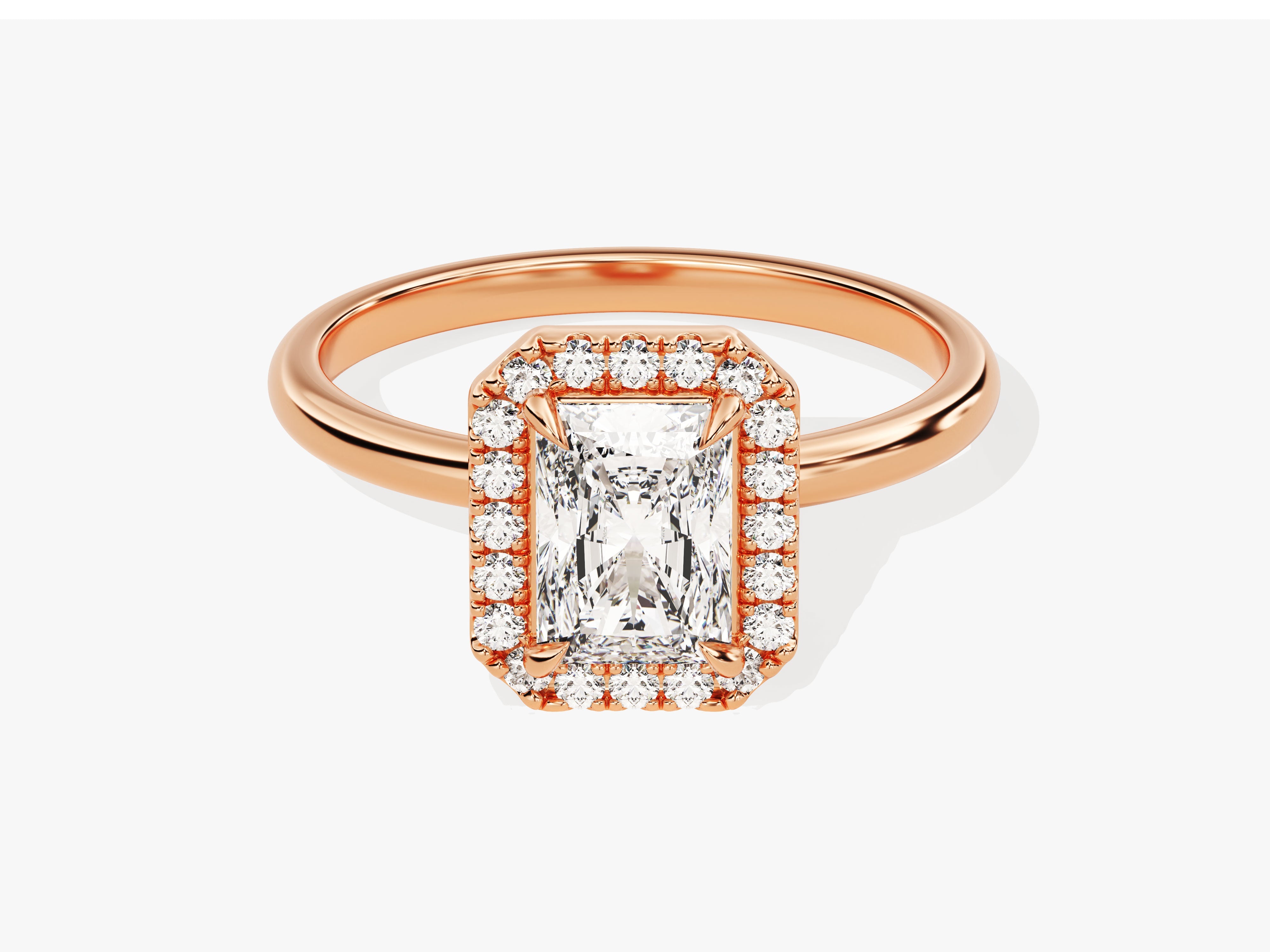 Radiant Halo Moissanite Engagement Ring (1.00 CT)