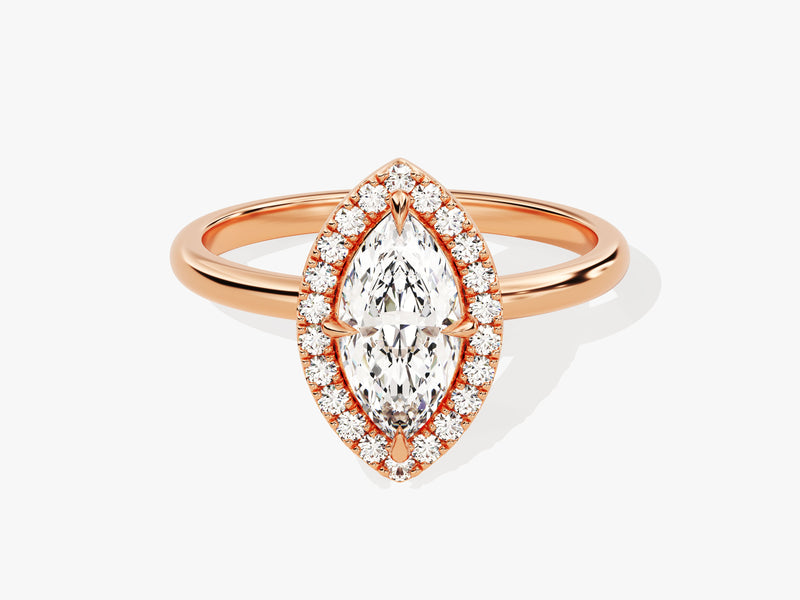 Marquise Halo Moissanite Engagement Ring (1.00 CT)