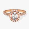 Double Shank Oval Halo Moissanite Engagement Ring (1.00 CT)