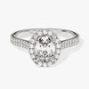 Double Shank Oval Halo Moissanite Engagement Ring (1.00 CT)
