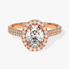 Double Shank Oval Halo Moissanite Engagement Ring (1.50 CT)