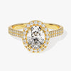 Double Shank Oval Halo Moissanite Engagement Ring (1.50 CT)