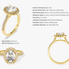 Double Shank Oval Halo Moissanite Engagement Ring (2.00 CT)