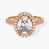 Double Shank Oval Halo Moissanite Engagement Ring (2.00 CT)