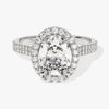 Double Shank Oval Halo Moissanite Engagement Ring (2.00 CT)