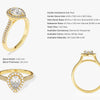 Double Shank Pear Halo Moissanite Engagement Ring (1.00 CT)