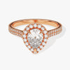Double Shank Pear Halo Moissanite Engagement Ring (1.00 CT)
