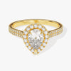 Double Shank Pear Halo Moissanite Engagement Ring (1.00 CT)