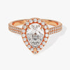 Double Shank Pear Halo Moissanite Engagement Ring (1.50 CT)