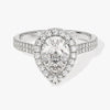 Double Shank Pear Halo Moissanite Engagement Ring (1.50 CT)