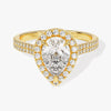 Double Shank Pear Halo Moissanite Engagement Ring (1.50 CT)