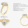 Double Shank Pear Halo Moissanite Engagement Ring (2.00 CT)