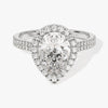 Double Shank Pear Halo Moissanite Engagement Ring (2.00 CT)