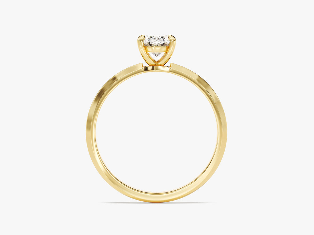 Knife Edge Oval Moissanite Engagement Ring (1.00 CT)