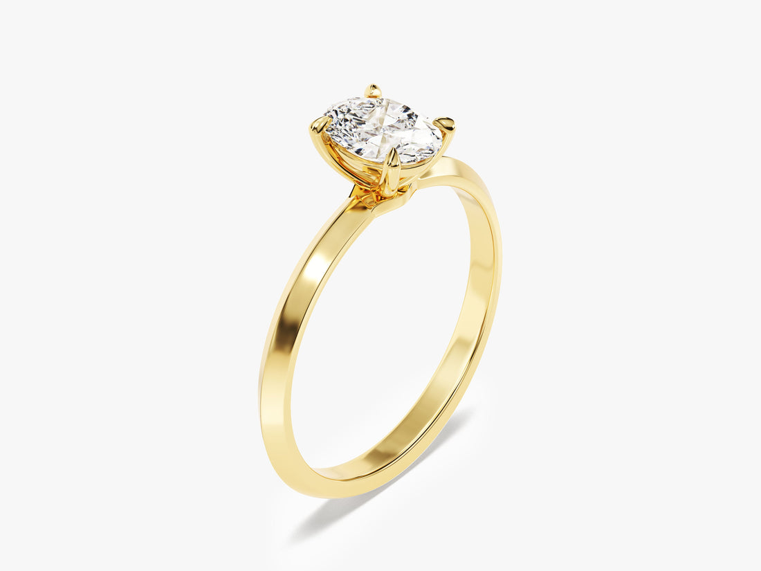 Knife Edge Oval Moissanite Engagement Ring (1.00 CT)
