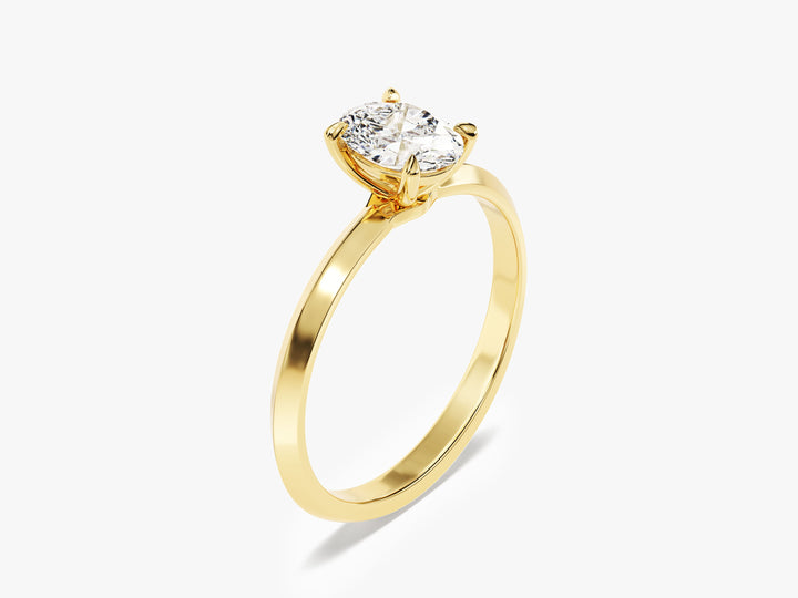 Knife Edge Oval Moissanite Engagement Ring (1.00 CT)