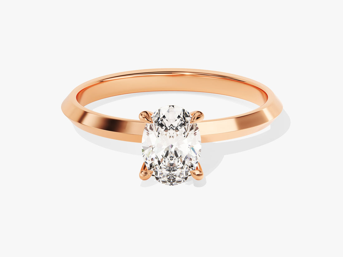 Knife Edge Oval Moissanite Engagement Ring (1.00 CT)