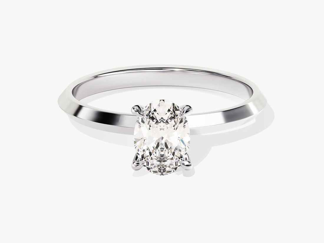 Knife Edge Oval Moissanite Engagement Ring (1.00 CT)