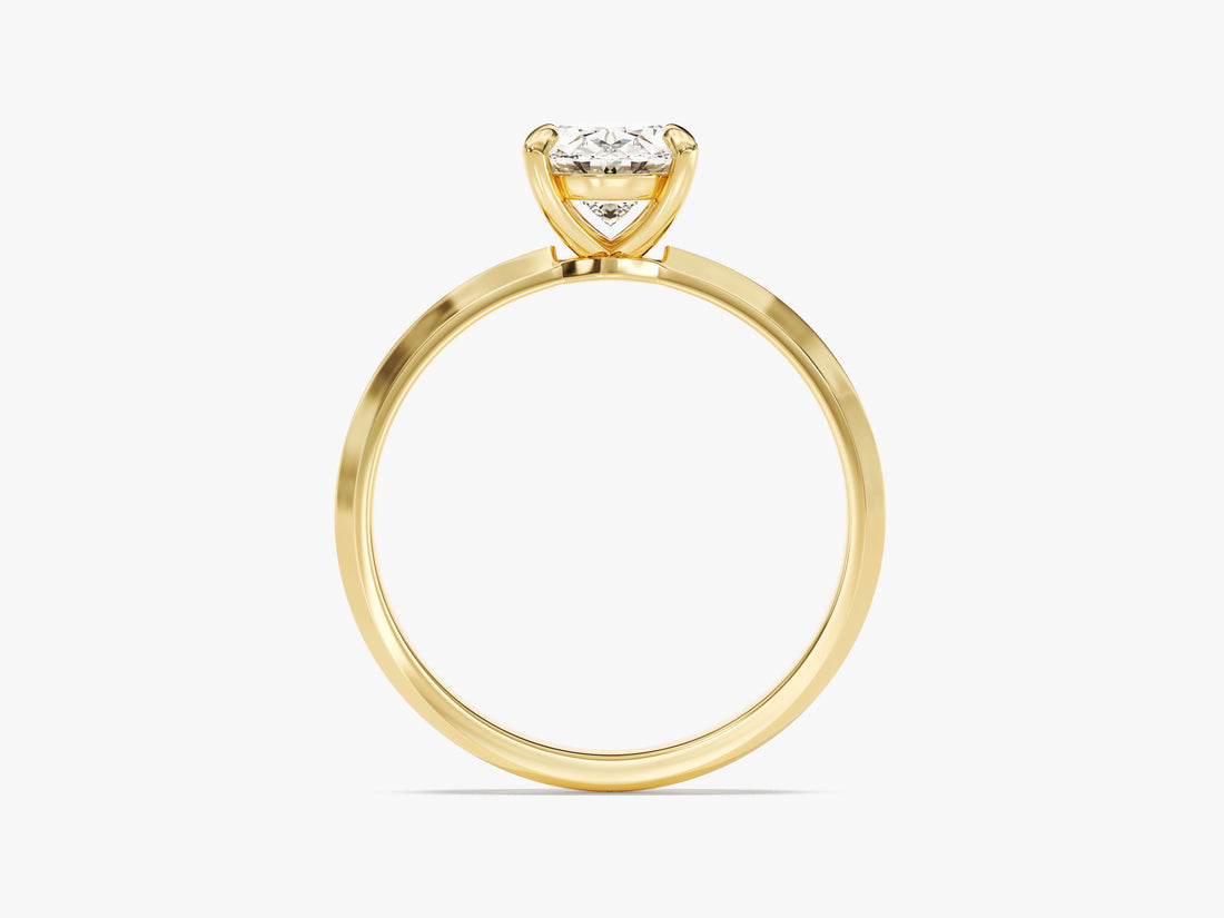 Knife Edge Oval Moissanite Engagement Ring (1.50 CT)