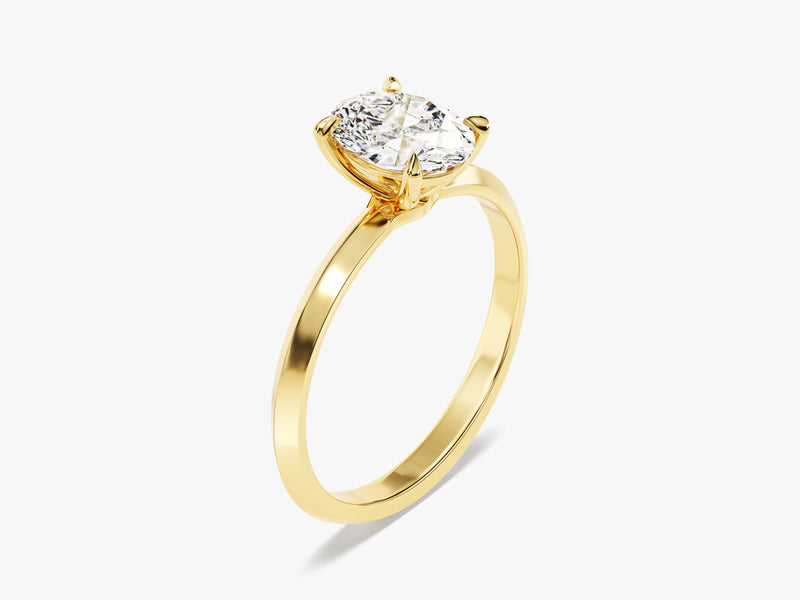 Knife Edge Oval Moissanite Engagement Ring (1.50 CT)