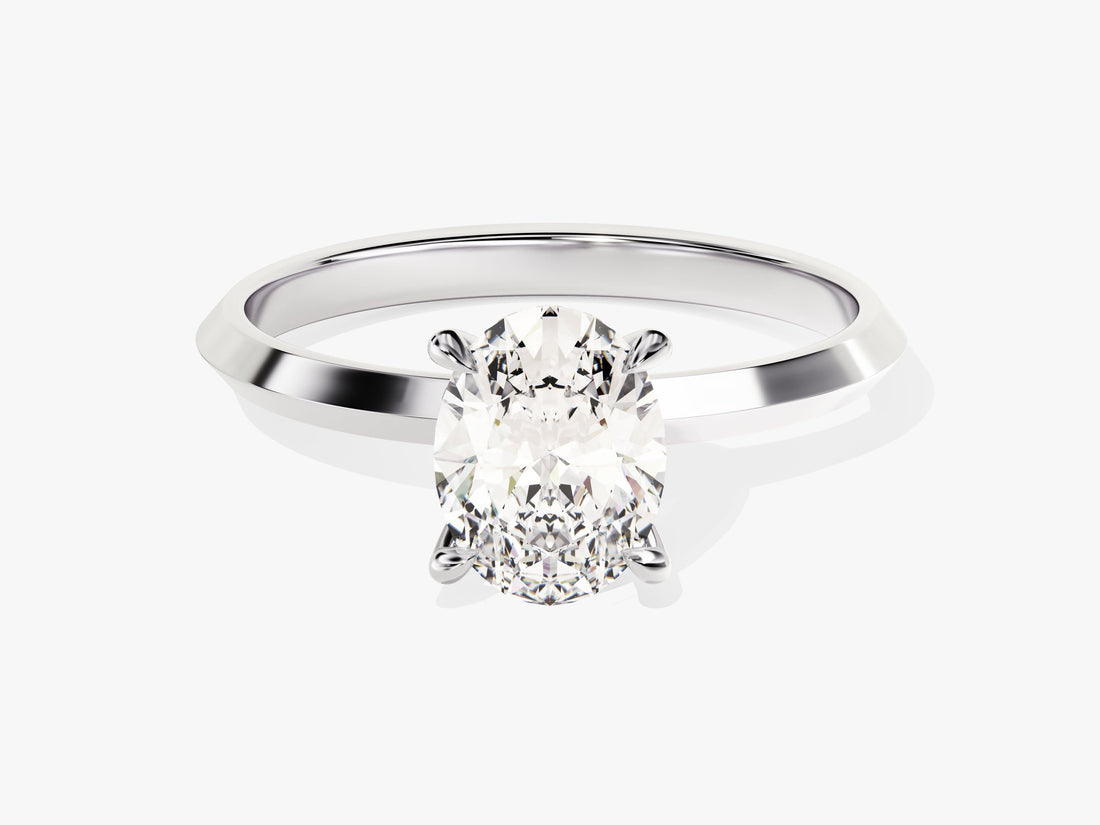 Knife Edge Oval Moissanite Engagement Ring (1.50 CT)