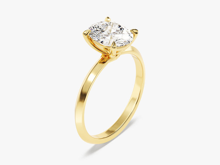 Knife Edge Oval Moissanite Engagement Ring (2.00 CT)