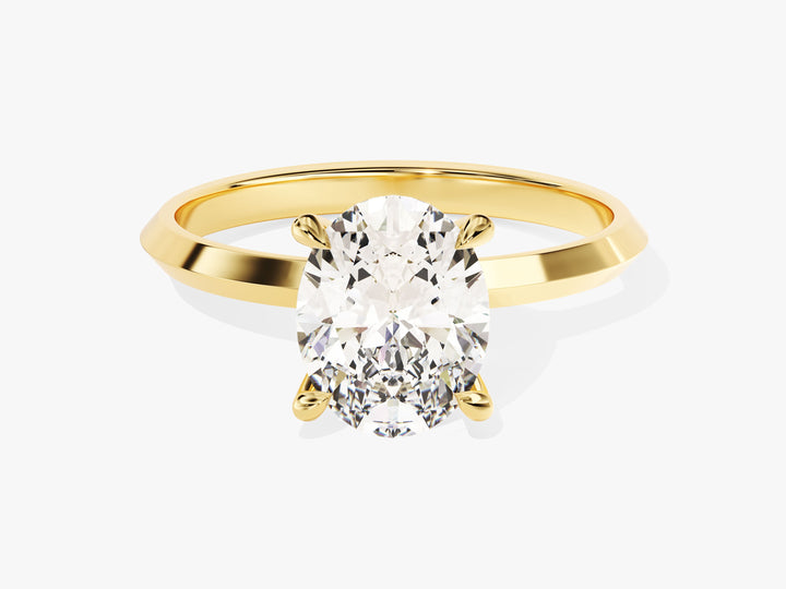 Knife Edge Oval Moissanite Engagement Ring (2.00 CT)