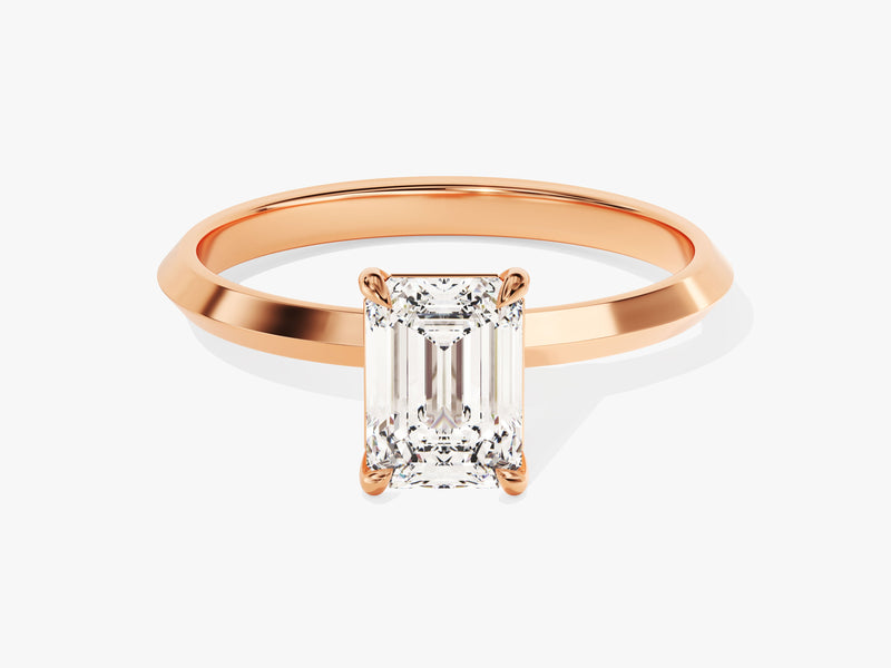 Knife Edge Emerald Moissanite Engagement Ring (1.00 CT)