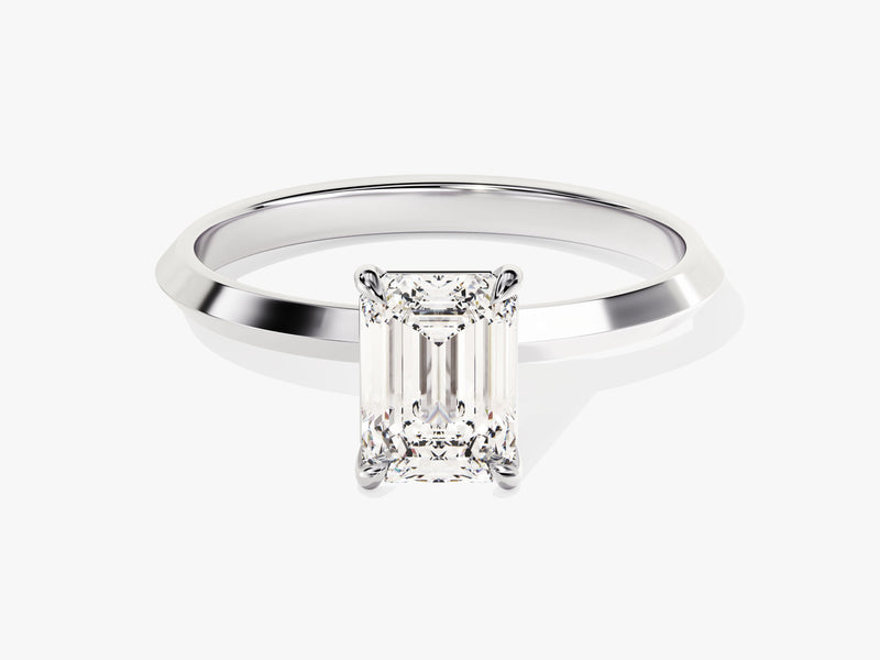 Knife Edge Emerald Moissanite Engagement Ring (1.00 CT)