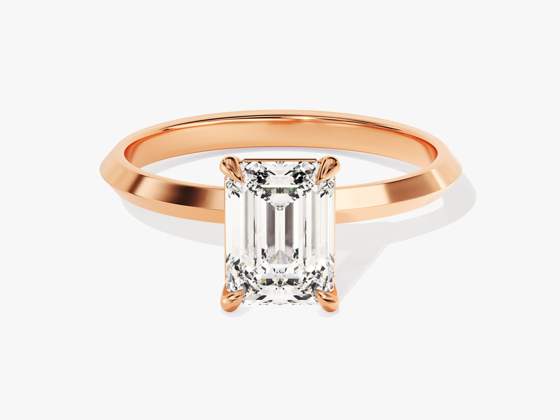 Knife Edge Emerald Moissanite Engagement Ring (1.50 CT)