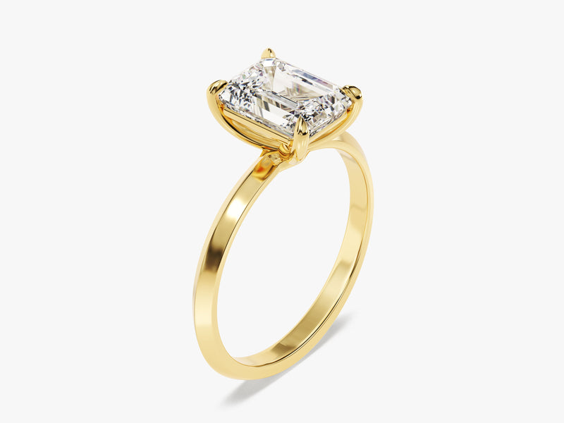 Knife Edge Emerald Moissanite Engagement Ring (2.00 CT)