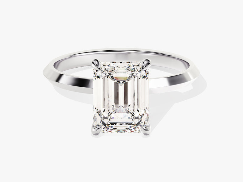Knife Edge Emerald Moissanite Engagement Ring (2.00 CT)