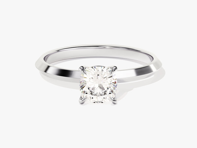Knife Edge Cushion Moissanite Engagement Ring (1.00 CT)