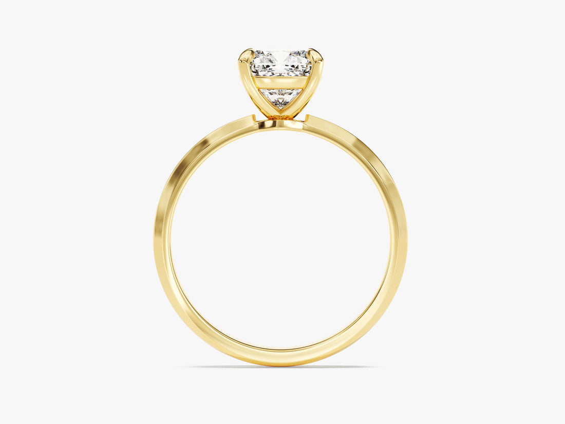 Knife Edge Cushion Moissanite Engagement Ring (1.50 CT)
