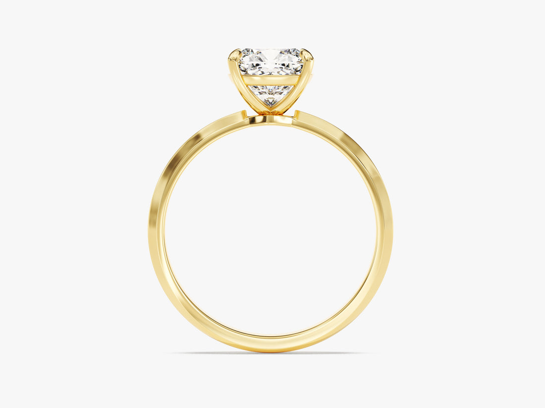 Knife Edge Cushion Moissanite Engagement Ring (2.00 CT)
