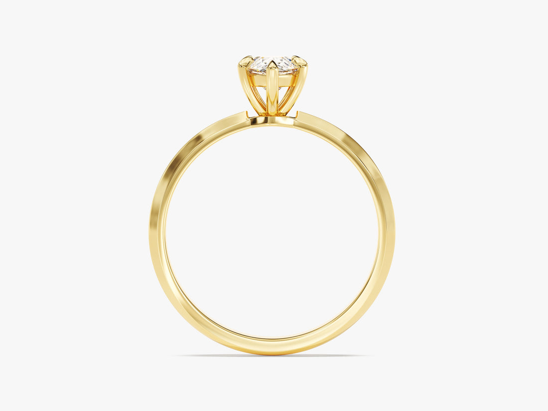 Knife Edge Pear Moissanite Engagement Ring (1.00 CT)