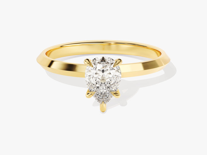 Knife Edge Pear Moissanite Engagement Ring (1.00 CT)