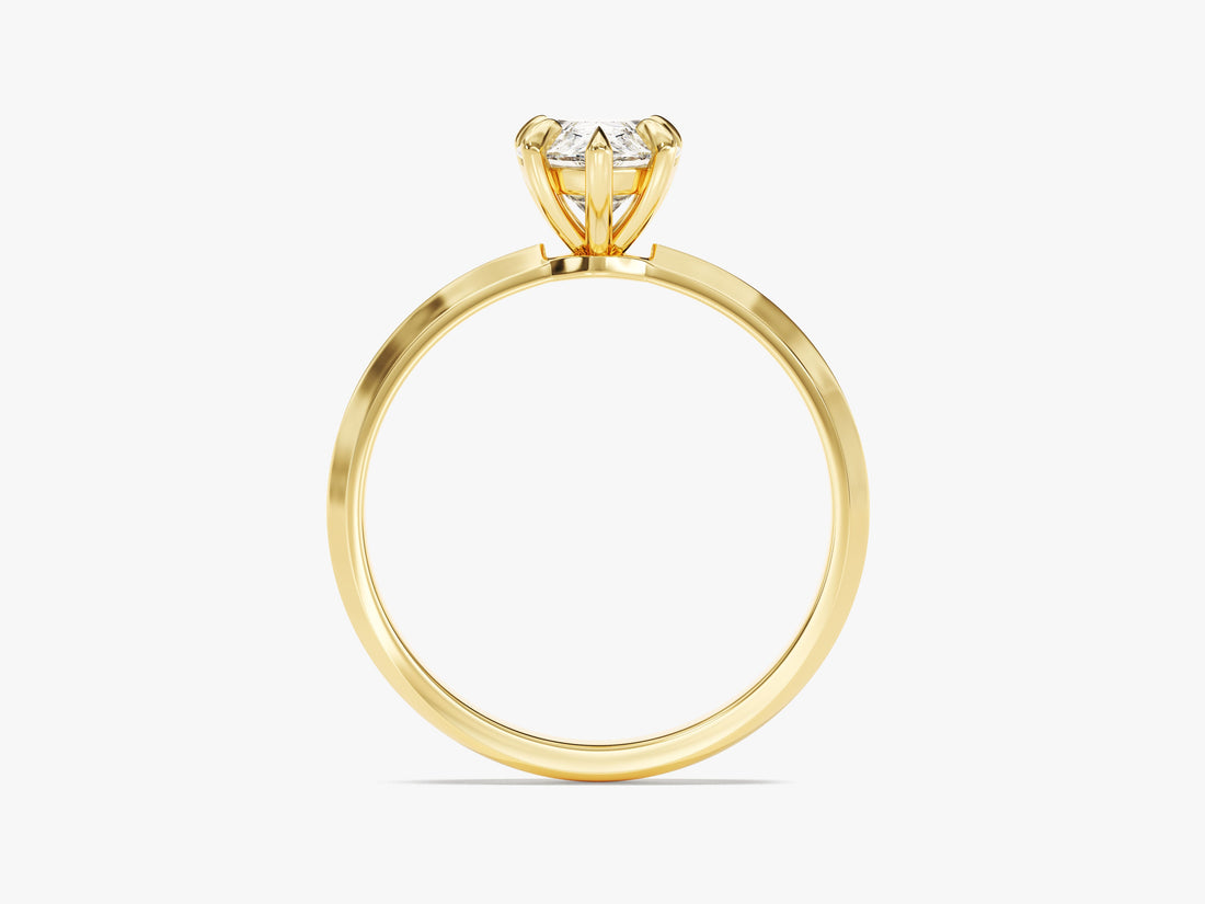 Knife Edge Pear Moissanite Engagement Ring (1.50 CT)