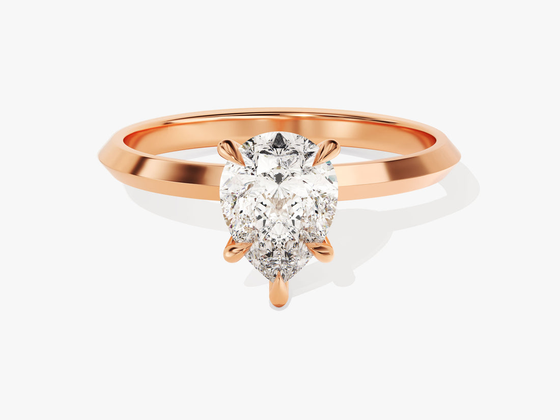Knife Edge Pear Moissanite Engagement Ring (1.50 CT)