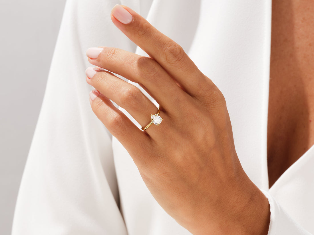 Knife Edge Pear Moissanite Engagement Ring (1.50 CT)