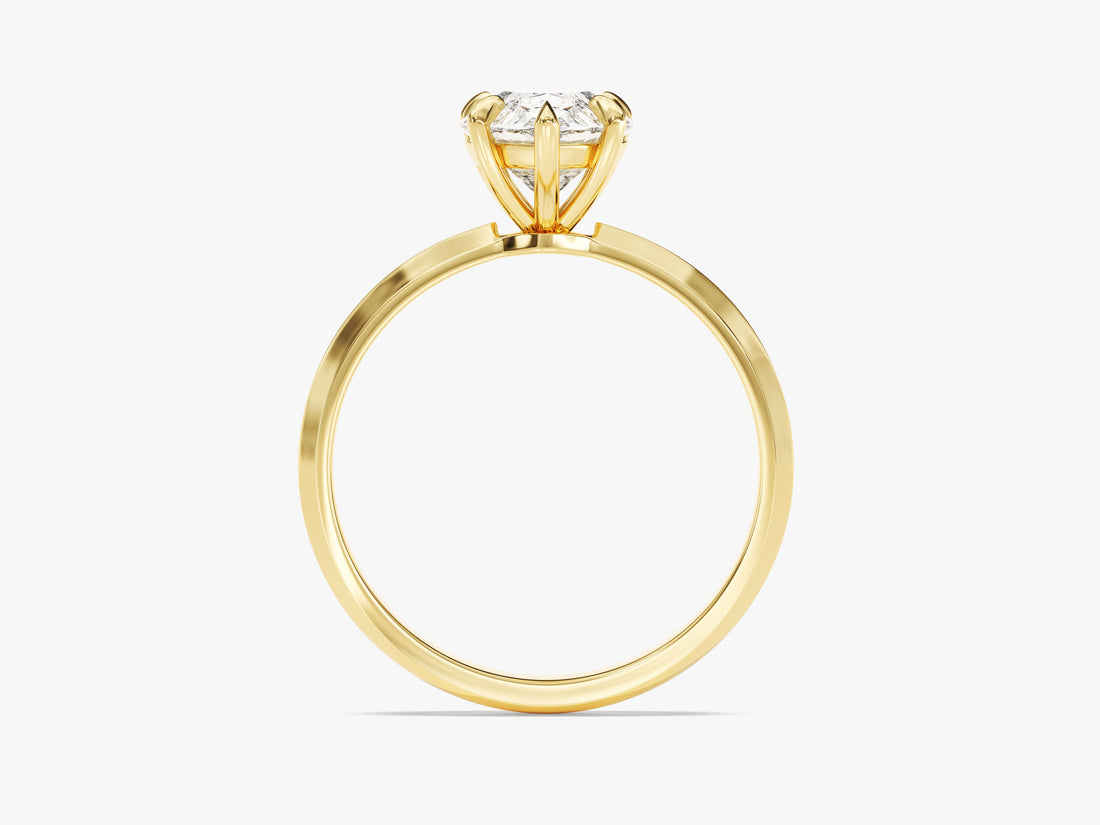 Knife Edge Pear Moissanite Engagement Ring (2.00 CT)